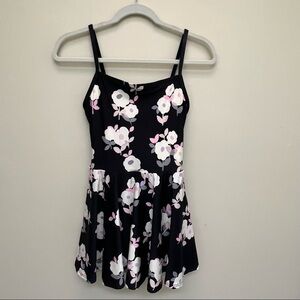 Kate Spade Posey Grove Swim Dress Strap Back Black Floral Size Small